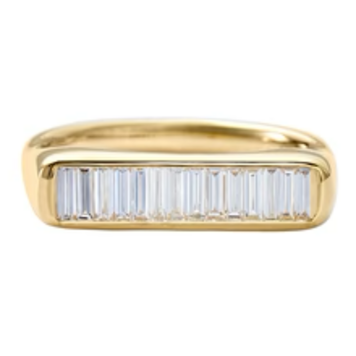 Artemer Channel Statement Ring with Baguette Cut Diamonds