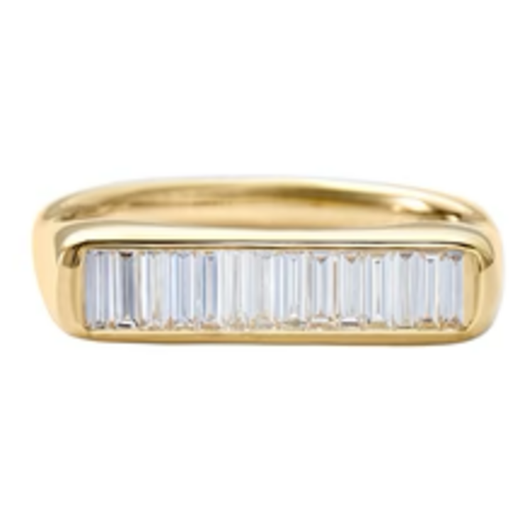 Artemer Channel Statement Ring with Baguette Cut Diamonds