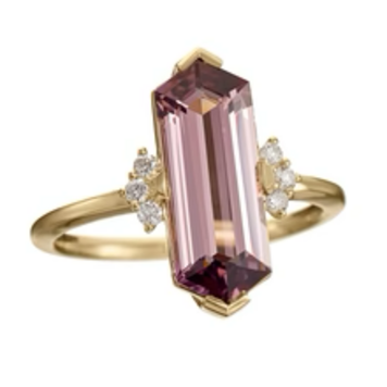Artemer Seraphina OOAK Lilac Spinel & Diamond Winged Engagement Ring