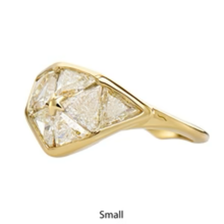 Artemer Interstellar Dome Ring with Triangle Cut Diamonds - Small