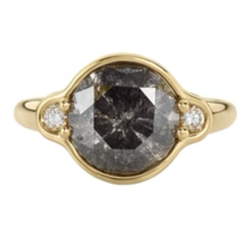Artemer Nox Salt & Pepper Diamond OOAK Engagement Ring