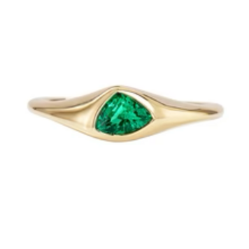 Artemer Axis Triangle Cut Emerald Engagement Ring