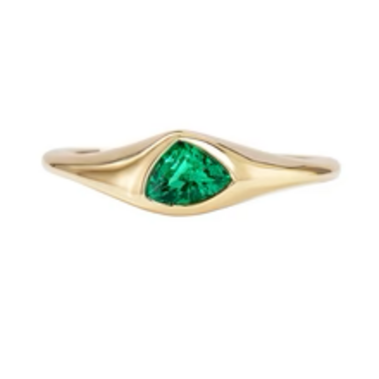 Artemer Axis Triangle Cut Emerald Engagement Ring