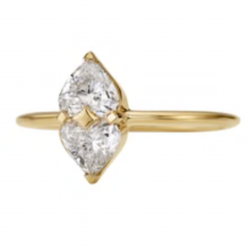 Artemer Mirrored Hearts Delicate Diamond Engagement Ring