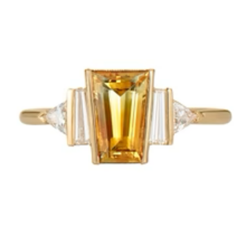 Artemer Golden Hour Orange Parti Sapphire Engagement Ring