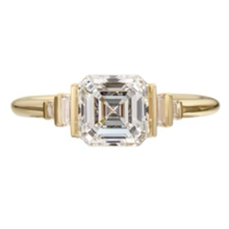 Artemer Lab Grown Asscher Diamond Engagement Ring