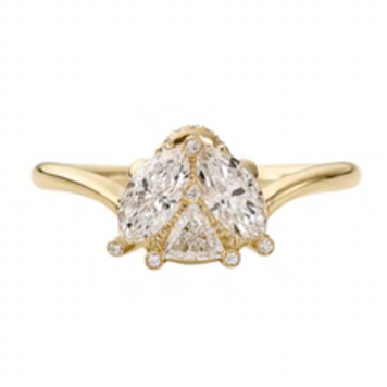 Artemer White Ladybug Triangle Marquise & Brilliant Diamond Engagement Ring