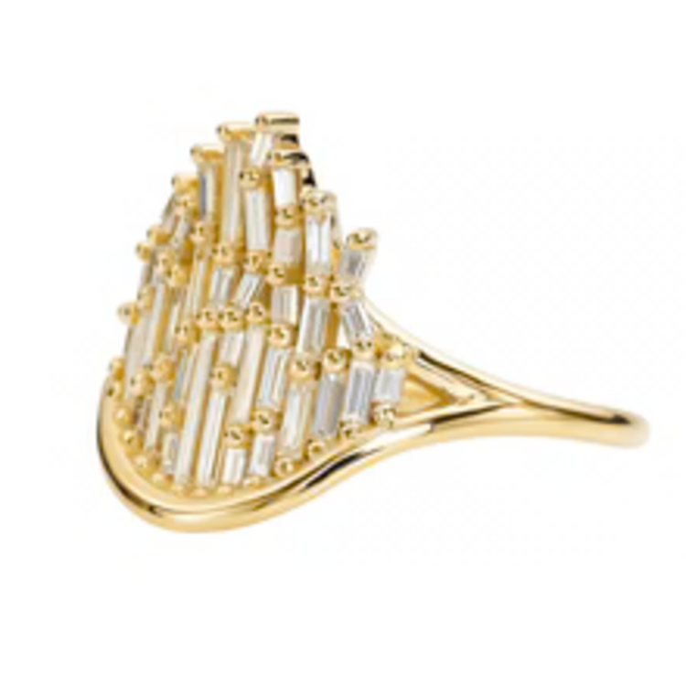Artemer Gentle Wave Baguette Diamond Engagement Ring