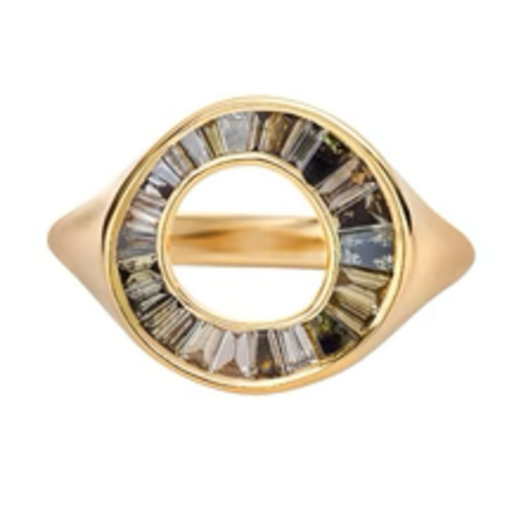 Artemer Grey Baguette Diamond Sphere Ring - OOAK