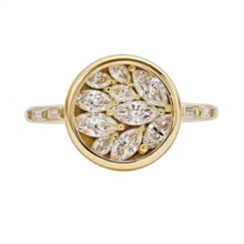 Artemer Cluster Engagement Ring with Marquise Diamond Petals