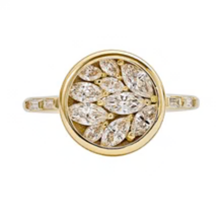 Artemer Cluster Engagement Ring with Marquise Diamond Petals