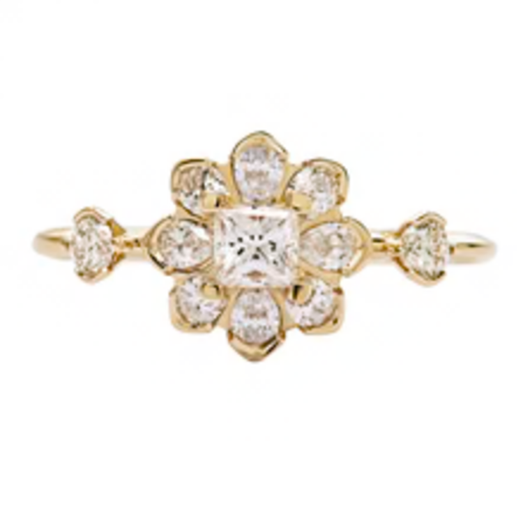 Artemer Flower Diamond Engagement Ring