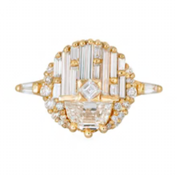 Artemer Engagement Ring with Half Moon Diamond