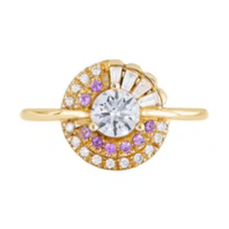 Artemer Cluster Engagement Ring with Purple Lilac Sapphires
