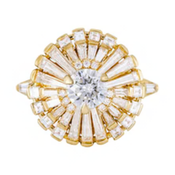 Artemer Diamond Ring with Tapered Baguette Diamonds