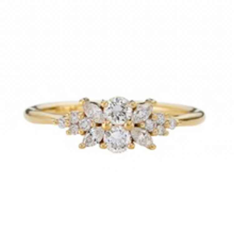 Artemer Engagement Ring with a Cluster of Diamonds - Small Flora Ring