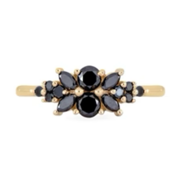 Artemer Black Diamond Flora Engagement Ring