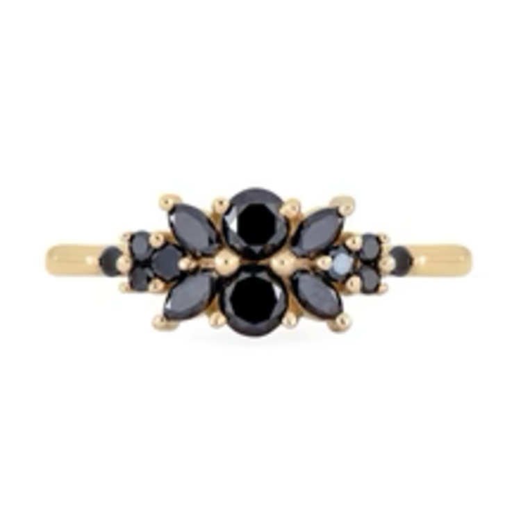 Artemer Black Diamond Flora Engagement Ring