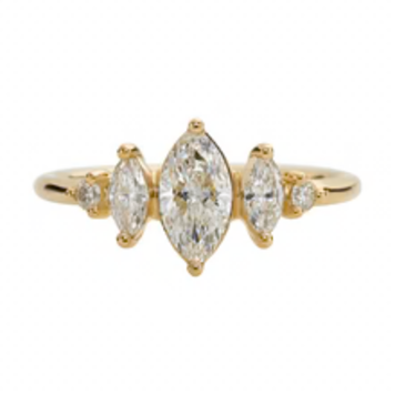 Artemer Marquise Diamond Engagement Ring - Art Deco Ring - L