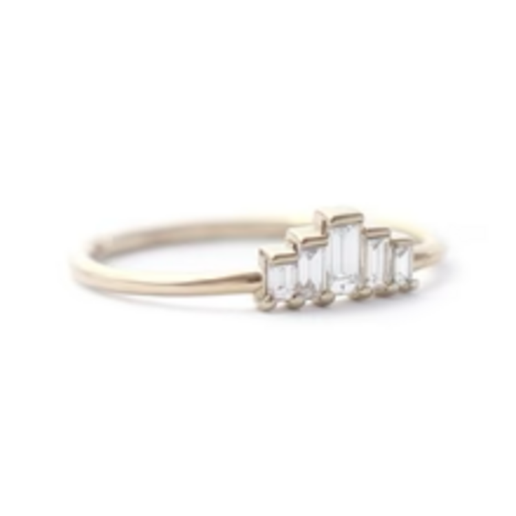 Artemer Five Baguette Diamonds Engagement Ring - 0.25 Carat Diamond Ring