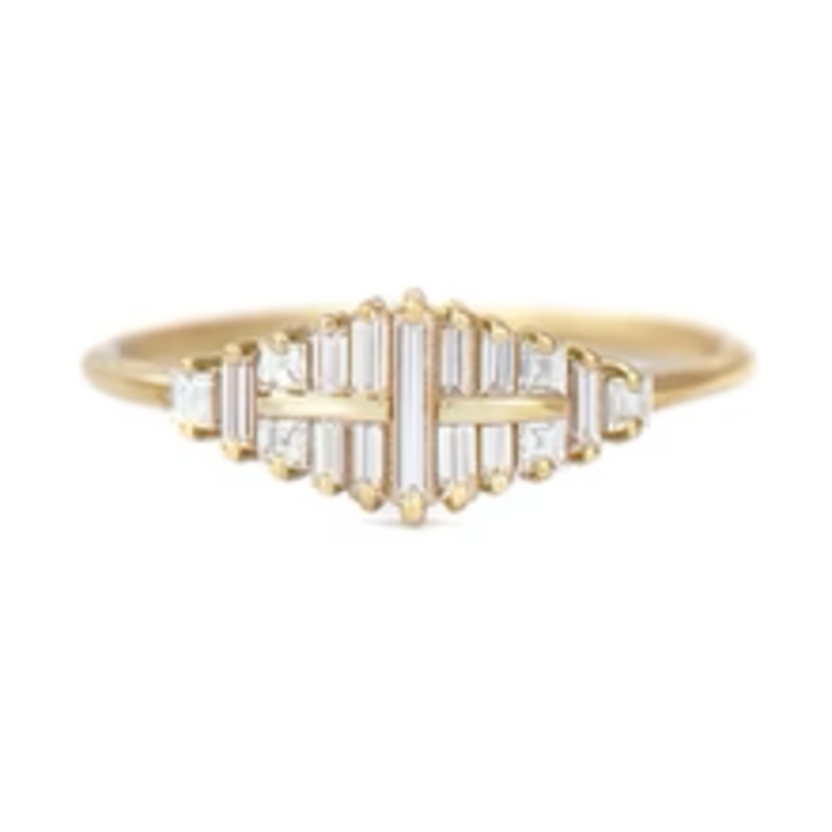 Artemer Baguette Cut Cluster Diamond Ring - Unique Engagement Ring