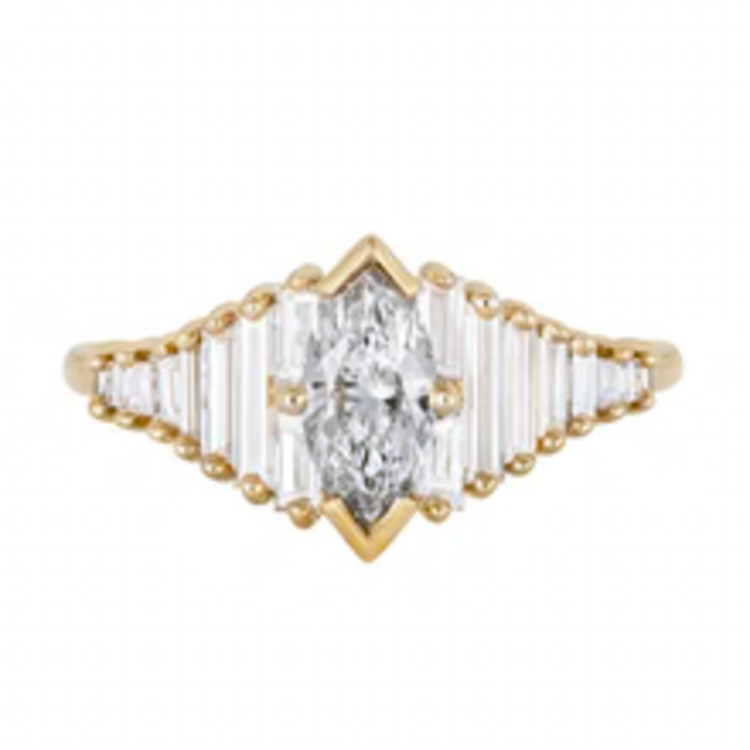 Artemer Deco Engagement Ring with Marquise Diamond