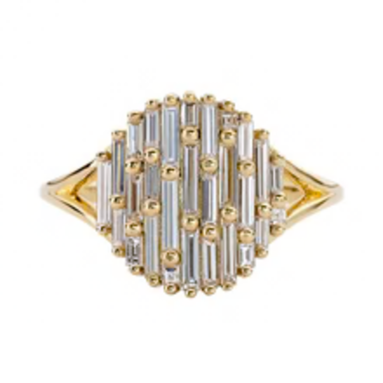 Artemer Cluster Ring with Assemblage of Needle Baguette Diamonds - The Light Catcher Ring