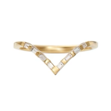 Artemer Argent Baguette Diamond Wedding Ring