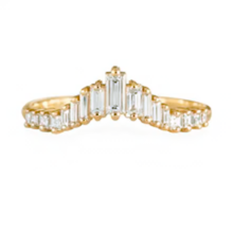 Artemer Art Deco Wedding Ring - Tapered Baguette Diamond Ring