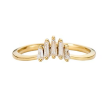 Nesting Wedding Ring with Baguette Diamonds