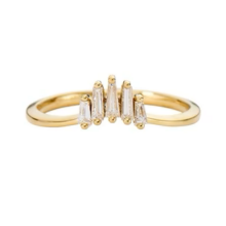 Nesting Wedding Ring with Baguette Diamonds