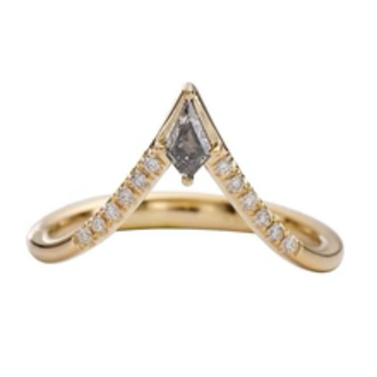 Artemer Nesting Kite Diamond Wedding Ring with a Pave Diamond Band