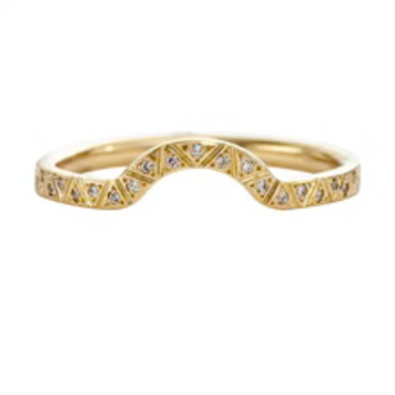 Artemer Half Eternity - Eternity Ring with Engraved Geometric Pattern