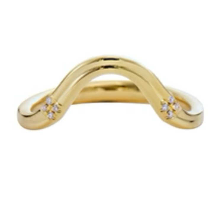 Artemer Golden Lasso Wedding Band with Diamond Detailing