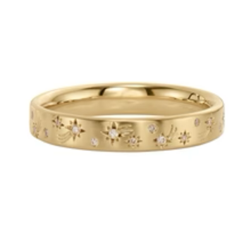 Artemer Diamond Shooting Star Engraved Eternity Band