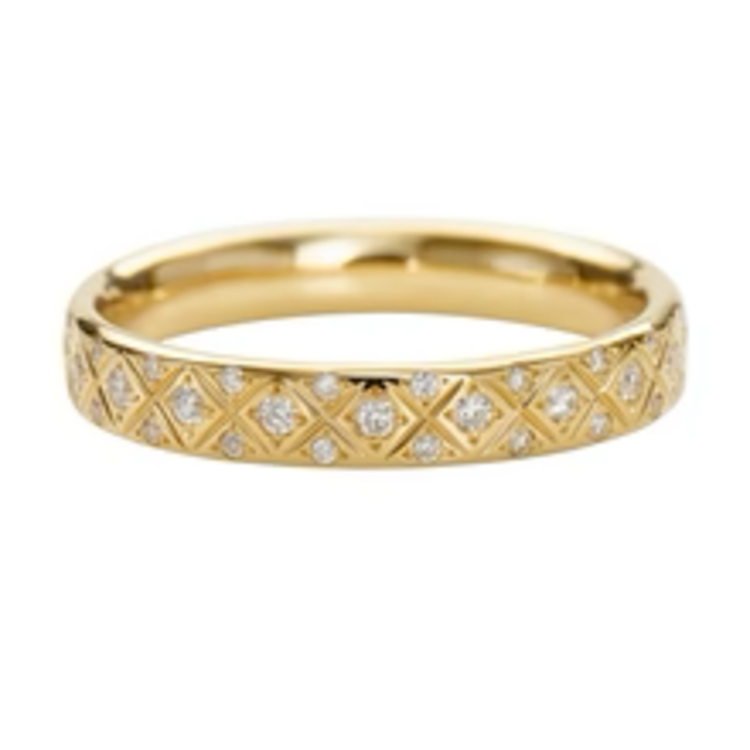 Artemer Half Eternity - Diamond Criss Cross Wedding Band
