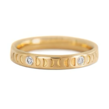 Artemer Half Eternity - Moon Wedding Ring - Thick