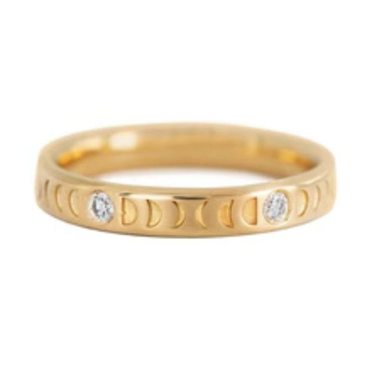 Artemer Half Eternity - Moon Wedding Ring - Thick