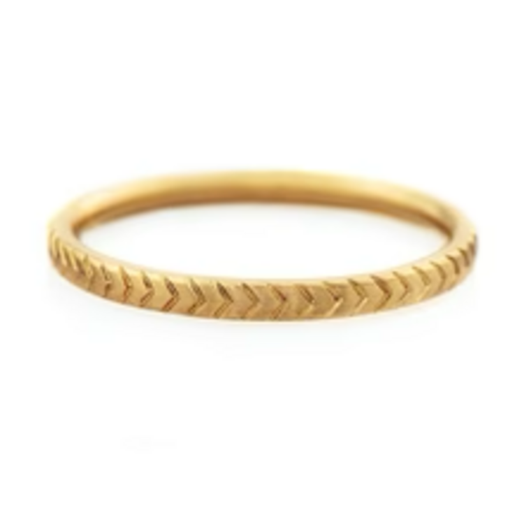 Artemer Engraved Geometric Pattern Wedding Band