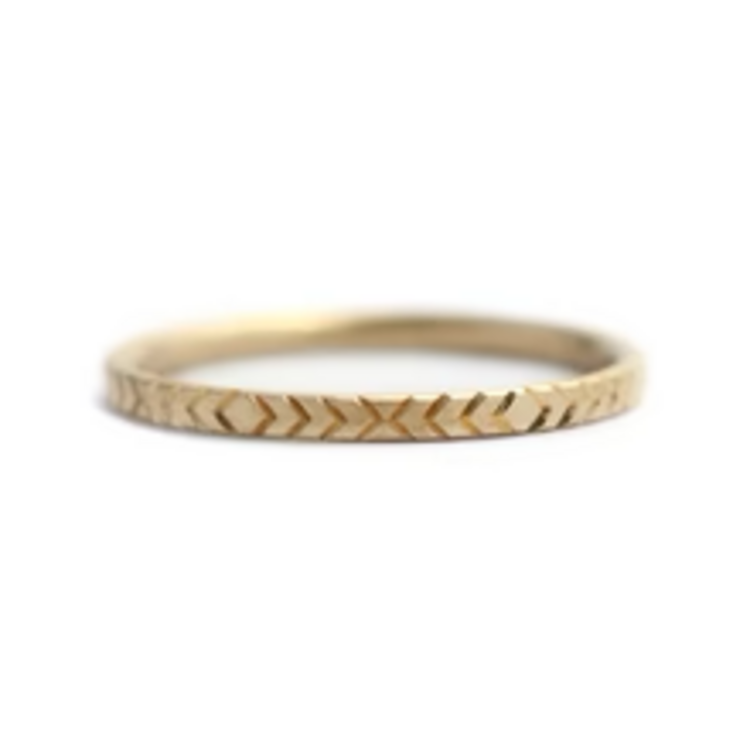 Artemer Geometric Wedding Ring - Pattern Gold Ring