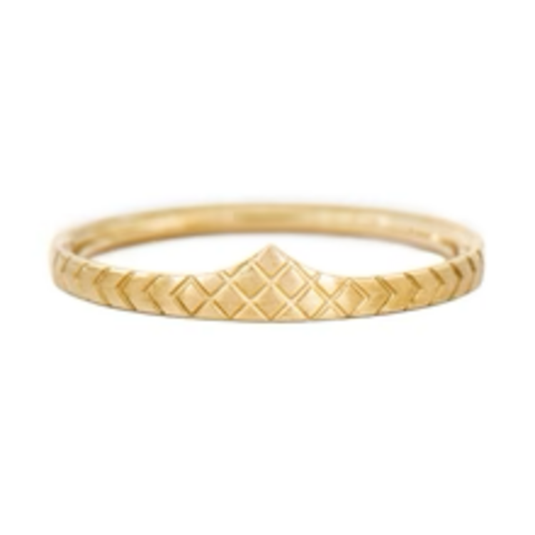 Artemer Delicate Wedding Band - Patterned Ring