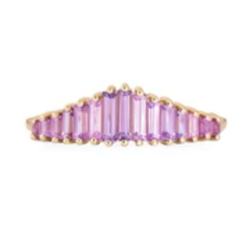 Artemer Baguette Cut Sapphire Ring - Purple and Lilac Engagement Ring