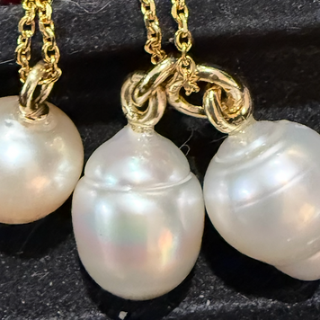Drop Shaped Cream South Sea Pearl w 18k Gold Bail