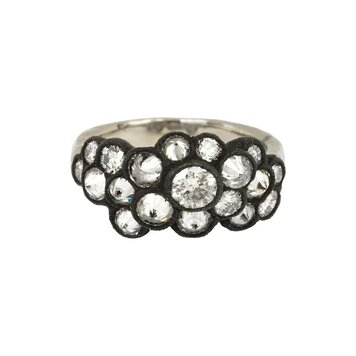 TAP 14K WG Ring Set with Inverted & Regular Diamonds