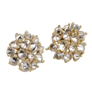 TAP 18K YG Earrings w Prong Set Inverted Round Diamonds (Pair)