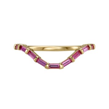 Artemer Curved Pink Baguette Sapphire Ring