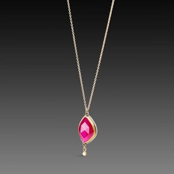 Ananda Khalsa Rosecut Ruby Necklace