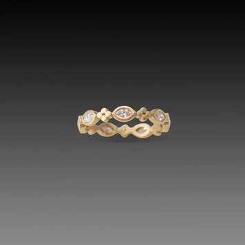 Ananda Khalsa 18ky Marquis Diamond Eternity Band