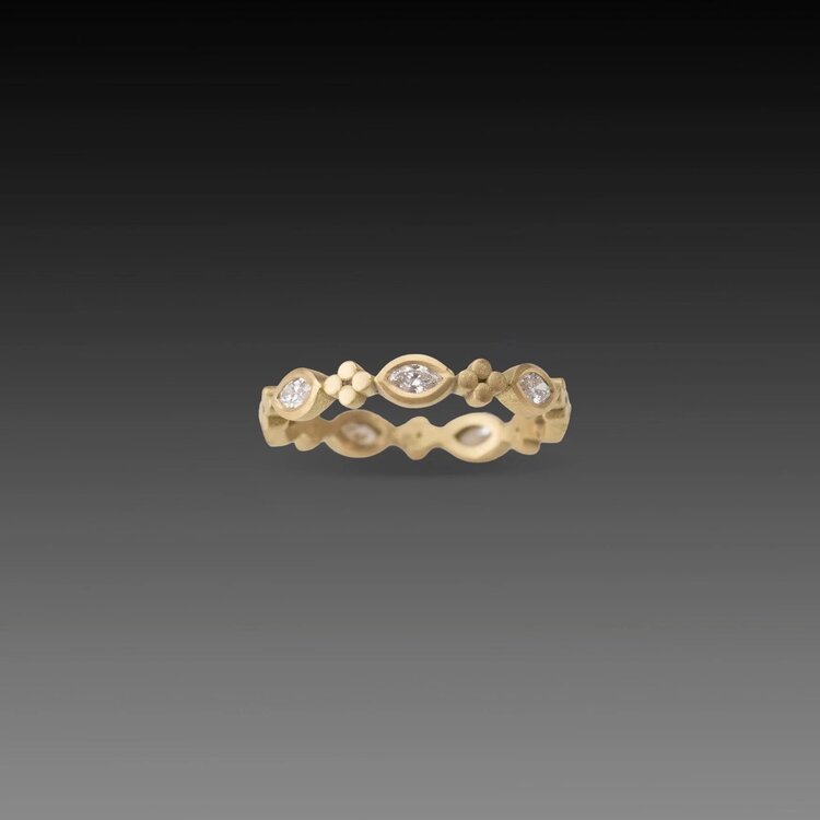 Ananda Khalsa 18ky Marquis Diamond Eternity Band