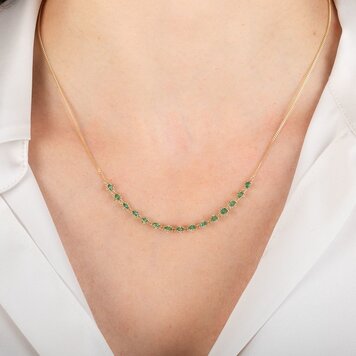 Amali Petite Emerald Textile Necklace